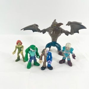 5 DC Super Villains Man Bat, Two Face, Poison Ivy And Two Others All Imaginext